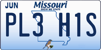 MO license plate PL3H1S