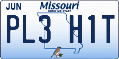 MO license plate PL3H1T