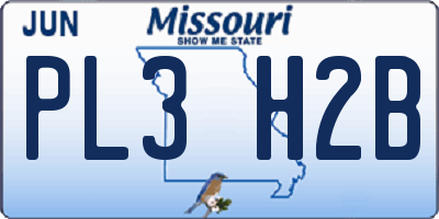 MO license plate PL3H2B