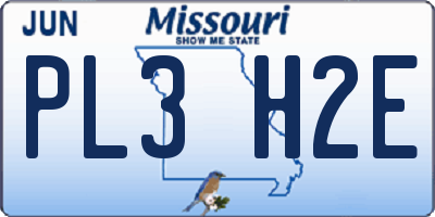 MO license plate PL3H2E