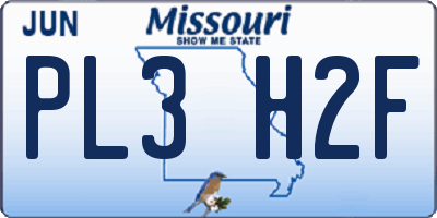 MO license plate PL3H2F
