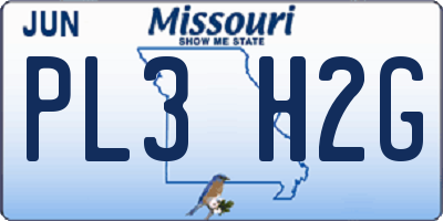 MO license plate PL3H2G