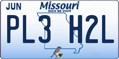 MO license plate PL3H2L