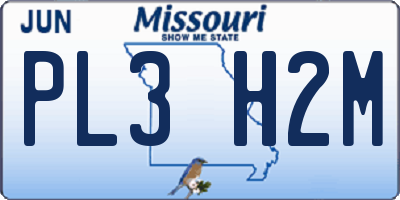 MO license plate PL3H2M