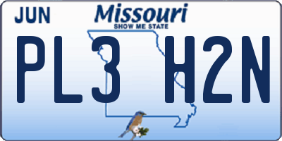 MO license plate PL3H2N