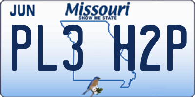MO license plate PL3H2P