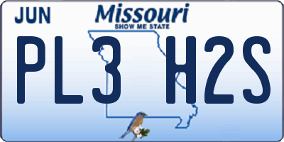 MO license plate PL3H2S