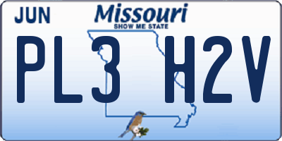 MO license plate PL3H2V