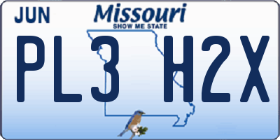 MO license plate PL3H2X