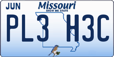MO license plate PL3H3C