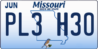 MO license plate PL3H3O