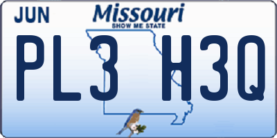MO license plate PL3H3Q