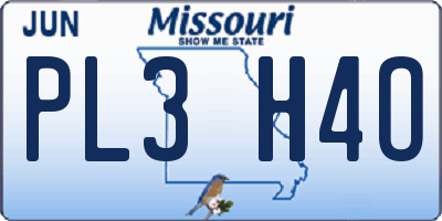 MO license plate PL3H4O