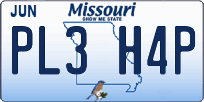 MO license plate PL3H4P