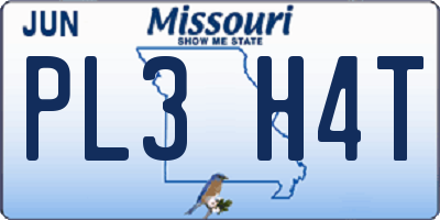 MO license plate PL3H4T