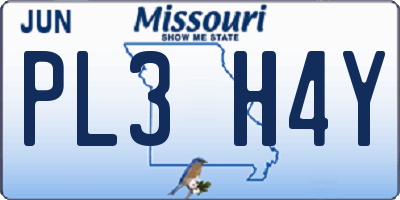MO license plate PL3H4Y