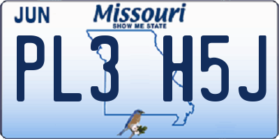 MO license plate PL3H5J