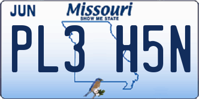 MO license plate PL3H5N