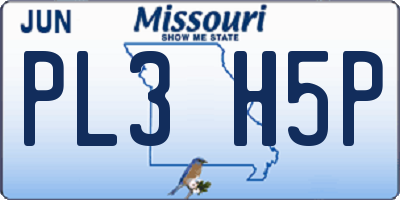 MO license plate PL3H5P