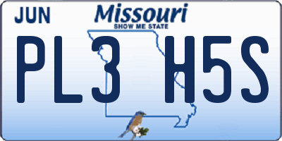 MO license plate PL3H5S