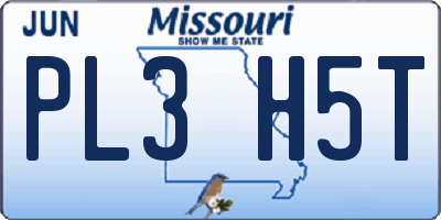 MO license plate PL3H5T