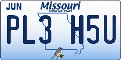 MO license plate PL3H5U