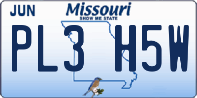 MO license plate PL3H5W