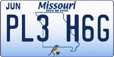 MO license plate PL3H6G