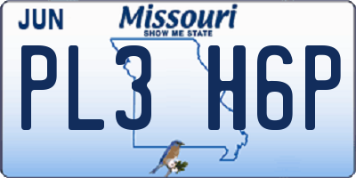 MO license plate PL3H6P