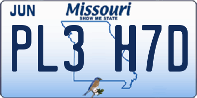 MO license plate PL3H7D