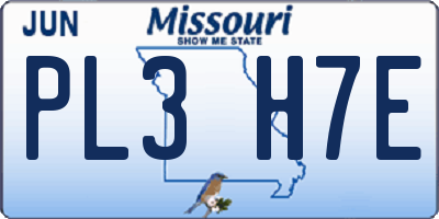 MO license plate PL3H7E