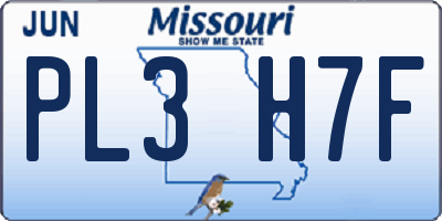 MO license plate PL3H7F