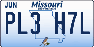 MO license plate PL3H7L