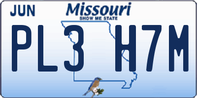 MO license plate PL3H7M