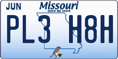 MO license plate PL3H8H