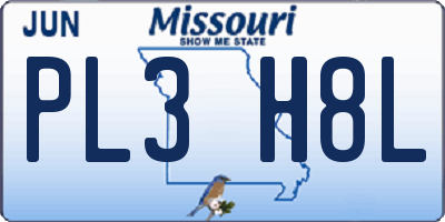MO license plate PL3H8L