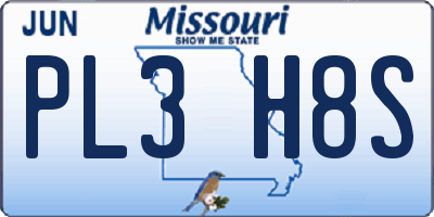 MO license plate PL3H8S