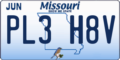 MO license plate PL3H8V