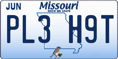 MO license plate PL3H9T