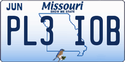 MO license plate PL3I0B