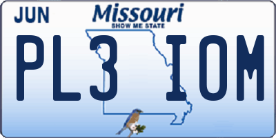 MO license plate PL3I0M