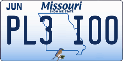 MO license plate PL3I0O
