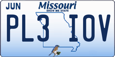 MO license plate PL3I0V