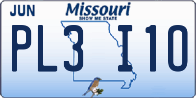 MO license plate PL3I1O