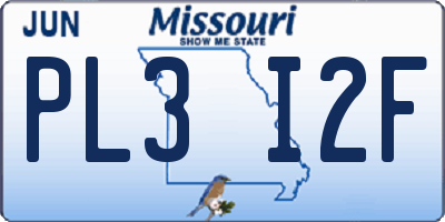 MO license plate PL3I2F