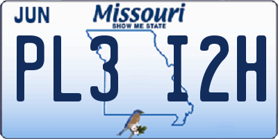 MO license plate PL3I2H