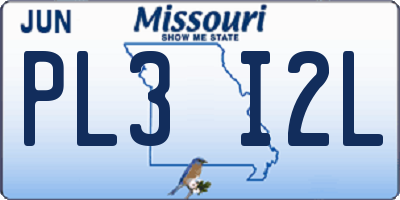 MO license plate PL3I2L