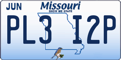 MO license plate PL3I2P