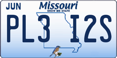MO license plate PL3I2S