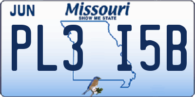 MO license plate PL3I5B